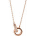 Ladies Natural Diamond Interlocking Circle Necklace (I1, G-H) — 14K Rose Gold