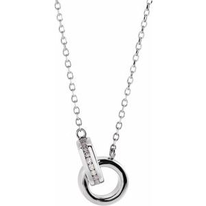 Ladies Natural Diamond Interlocking Circle Necklace (I1, G-H) — 14K White Gold