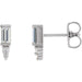 Ladies Natural Diamond Bar Earrings — Sterling Silver