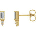 Ladies Natural Diamond Bar Earrings — 14K Yellow Gold