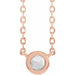 Ladies Rose-Cut Natural Diamond Bezel-Set Necklace (Vs/Si1, Ghi) — 14K Rose Gold