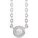 Ladies Rose-Cut Natural Diamond Bezel-Set Necklace (Vs/Si1, Ghi) — Sterling Silver