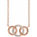 Ladies Natural Diamond Interlocking Circle Necklace (I1, G-H) — 14K Rose Gold