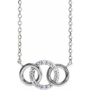 Ladies Natural Diamond Interlocking Circle Necklace (Si2-Si3, G-H) — Platinum