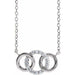 Ladies Natural Diamond Interlocking Circle Necklace (I1, G-H) — Sterling Silver