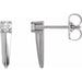 Ladies Natural Diamond Knife-Edge Bar Earrings — Platinum