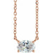 Ladies Natural Diamond Solitaire Necklace (Si2-Si3, G-H) — 14K Rose Gold