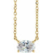 Ladies Natural Diamond Solitaire Necklace (Si2-Si3, G-H) — 14K Yellow Gold