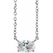 Ladies Natural Diamond Solitaire Necklace (Si2-Si3, G-H) — Platinum