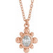 Ladies Natural Diamond Beaded Necklace (I1, G-H) — 14K Rose Gold
