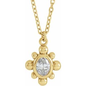 Ladies Natural Diamond Beaded Necklace (I1, G-H) — 14K Yellow Gold