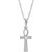 Ladies Natural Diamond Ankh Cross Necklace (Si2-Si3, G-H) — Platinum
