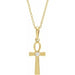 Ladies Natural Diamond Ankh Cross Necklace (I1, G-H) — 14K Yellow Gold
