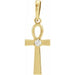 Ladies Natural Diamond Ankh Cross Pendant (I1, G-H) — 14K Yellow Gold