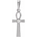 Ladies Natural Diamond Ankh Cross Pendant (Si2-Si3, G-H) — Platinum