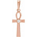 Ladies Natural Diamond Ankh Cross Pendant (I1, G-H) — 14K Rose Gold