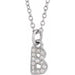 Ladies Natural Diamond Petite Initial B Necklace (I1, H+) — 14K White Gold