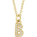 Ladies Natural Diamond Petite Initial B Necklace (I1, H+) — 14K Yellow Gold
