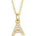 Ladies Natural Diamond Petite Initial A Necklace (I1, H+) — 14K Yellow Gold