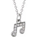 Ladies Natural Diamond Petite Music Note Necklace (I1, G-H) — 14K White Gold