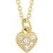 Ladies Natural Diamond Petite Heart Necklace (I1, H+) — 14K Yellow Gold