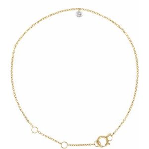 Ladies Drilled Natural Diamond Solitaire 6 1/2-7 1/ Bracelet (I1, G-H) — 14K Yellow Gold