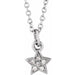 Ladies Natural Diamond Youth Petite Star Necklace (I1, H+) — 14K White Gold