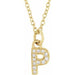 Ladies Natural Diamond Petite Initial P Necklace (I1, H+) — 14K Yellow Gold