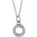 Ladies Natural Diamond Petite Initial O Necklace (I1, H+) — 14K White Gold