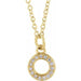 Ladies Natural Diamond Petite Initial O Necklace (I1, H+) — 14K Yellow Gold