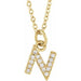 Ladies Natural Diamond Petite Initial N Necklace (I1, H+) — 14K Yellow Gold