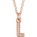 Ladies Natural Diamond Petite Initial L Necklace (I1, H+) — 14K Rose Gold