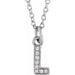 Ladies Natural Diamond Petite Initial L Necklace (I1, H+) — 14K White Gold