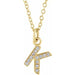 Ladies Natural Diamond Petite Initial K Necklace (I1, H+) — 14K Yellow Gold