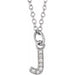 Ladies Natural Diamond Petite Initial J Necklace (I1, H+) — 14K White Gold
