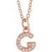 Ladies Natural Diamond Petite Initial G Necklace (I1, H+) — 14K Rose Gold