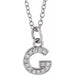 Ladies Natural Diamond Petite Initial G Necklace (I1, H+) — 14K White Gold