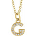 Ladies Natural Diamond Petite Initial G Necklace (I1, H+) — 14K Yellow Gold