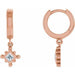 Ladies Natural Diamond Beaded Bezel-Set Hoop Earrings — 14K Rose Gold
