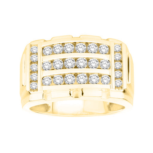 MEN'S RING 1.00CT ROUND DIAMOND 10K YELLOW GOLD