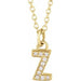 Ladies Natural Diamond Petite Initial Z Necklace (I1, H+) — 14K Yellow Gold