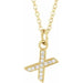 Ladies Natural Diamond Petite Initial X Necklace (I1, H+) — 14K Yellow Gold