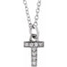 Ladies Natural Diamond Petite Initial T Necklace (I1, H+) — 14K White Gold