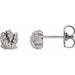 Ladies Natural Diamond Knot Earrings — Platinum