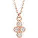 Ladies Natural Diamond Cluster Necklace (I1, G-H) — 14K Rose Gold