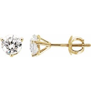 Ladies Natural Diamond Earrings (Si2-Si3, G-H) — 14K Yellow Gold
