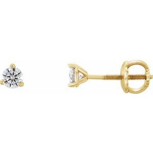 Ladies Natural Diamond Earrings (Si2-Si3, G-H) — 14K Yellow Gold