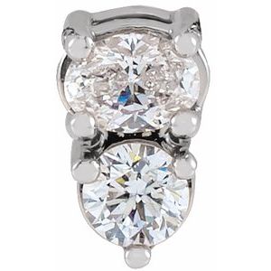 Ladies Natural Diamond Two-Stone Slide Pendant (Si2-Si3, Ghi) — Platinum