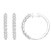 LADIES HOOP EARRINGS 0.25CT ROUND DIAMOND 10K WHITE GOLD