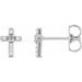 Ladies Natural White Sapphire Natural Diamond Cross Earrings — Platinum